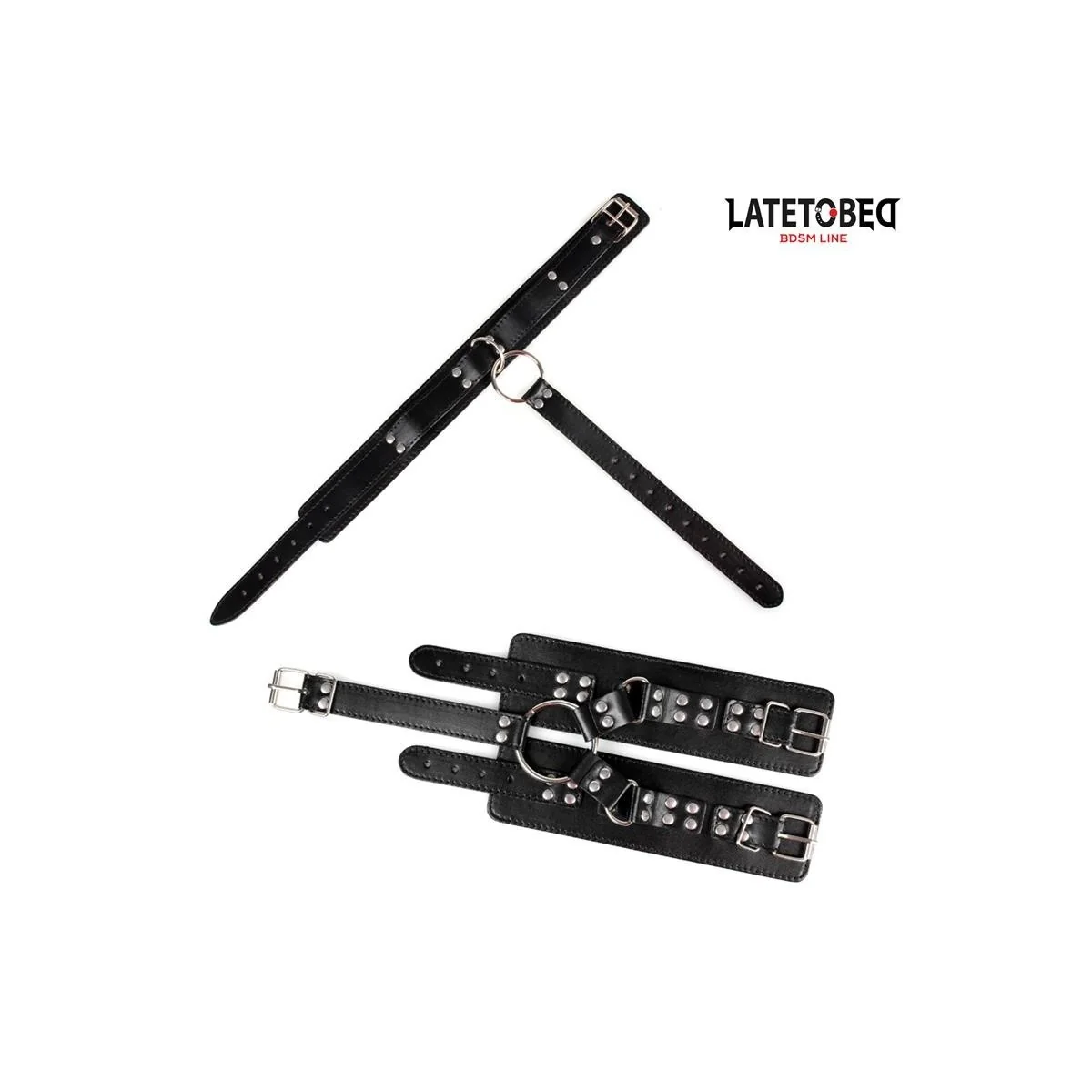 HALSBAND UND HANDFESSELN VON LATETOBED BDSM LINE