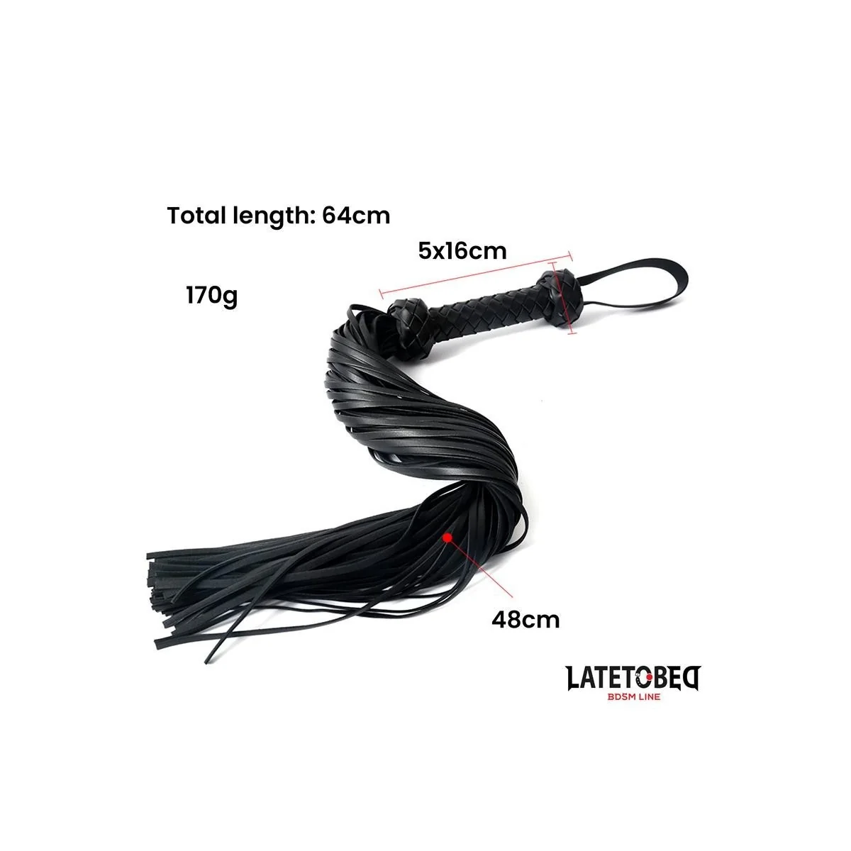 GEFLOCHTENER FLOGGER 64,5 CM VON LATETOBED BDSM LINE