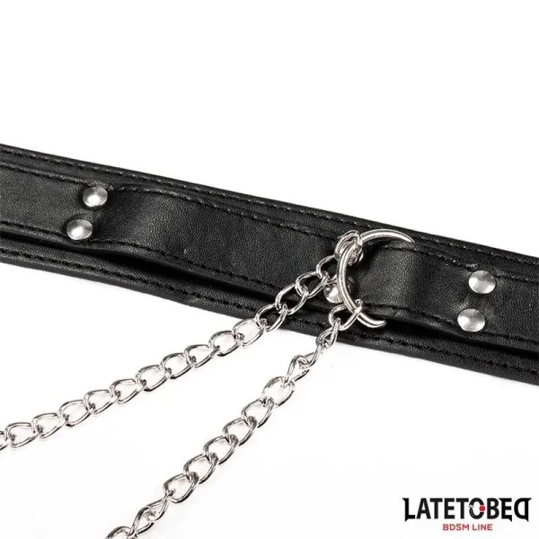 HALSBAND MIT NIPPELKLEMMEN VON LATETOBED BDSM LINE