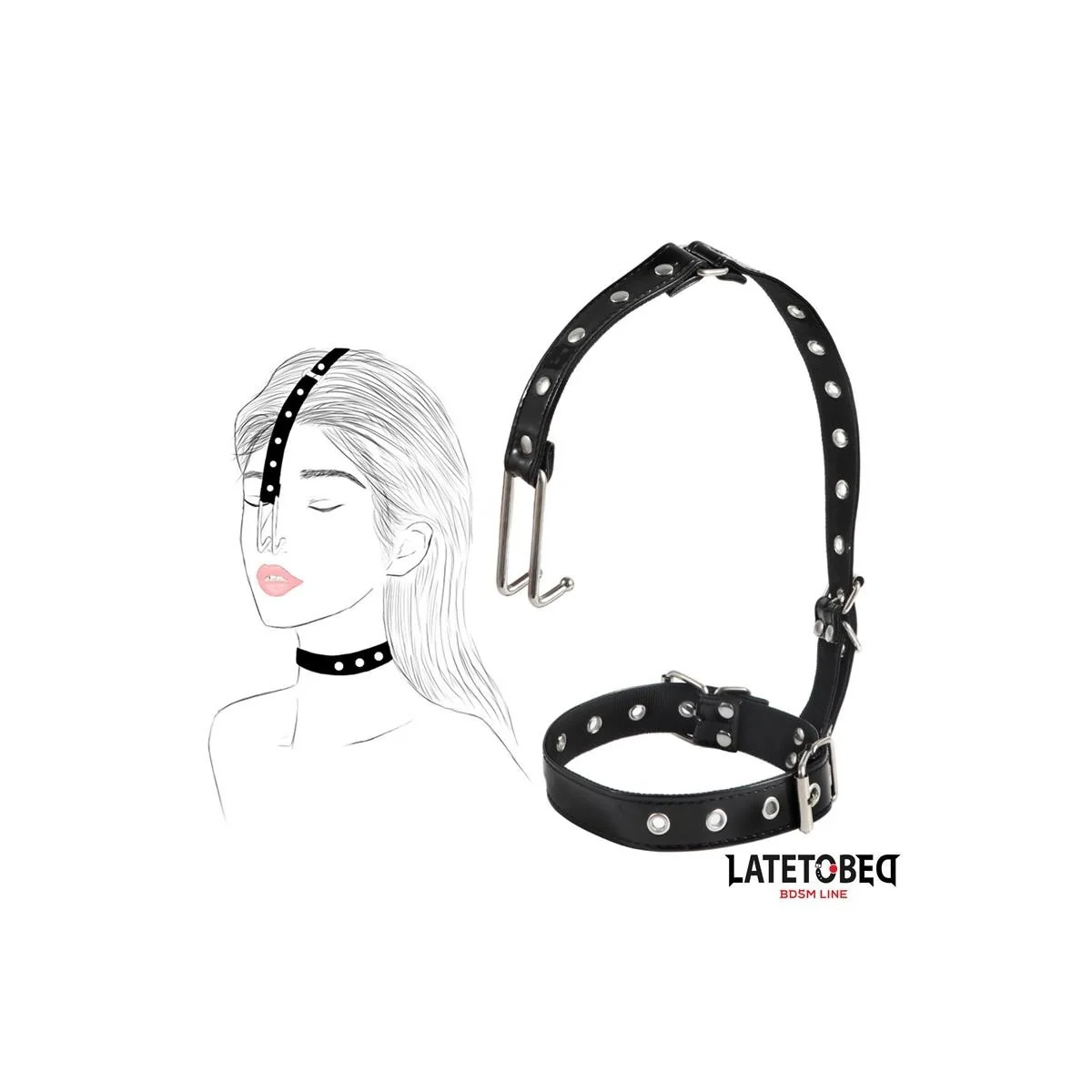 HALSBAND MIT NASENHAKEN VON LATETOBED BDSM LINE