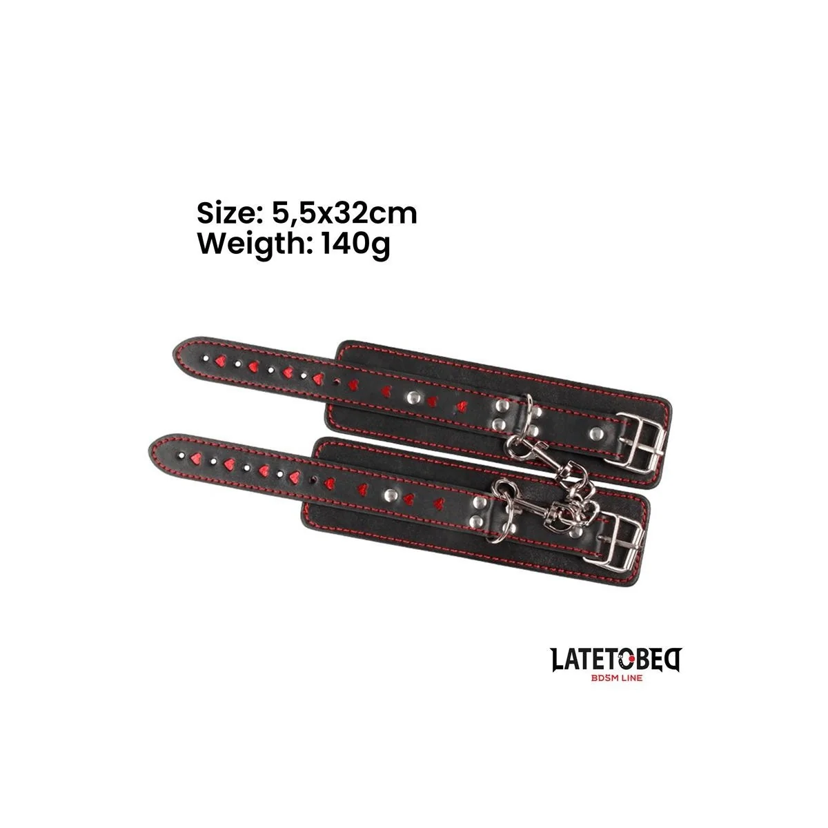 FUSSFESSEL MIT KETTE UND HERZEN VON LATETOBED BDSM LINE