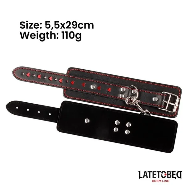 FESSEL MIT KETTE UND HERZEN VON LATETOBED BDSM LINE