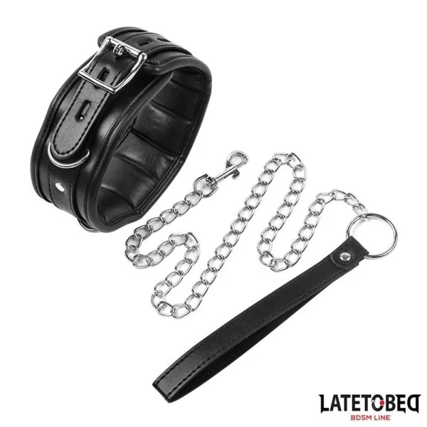 SCHWAMMHALSBAND MIT LEINE VON LATETOBED BDSM LINE
