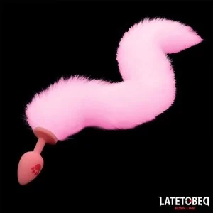 ROSA SILIKON-ANALPLUG MIT FUCHSSCHWANZ ROSA VON LATETOBED BDSM LINE