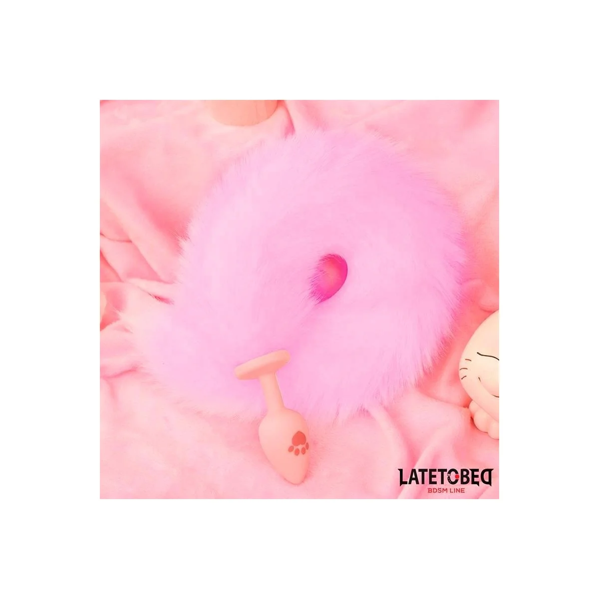 ROSA SILIKON-ANALPLUG MIT FUCHSSCHWANZ ROSA VON LATETOBED BDSM LINE