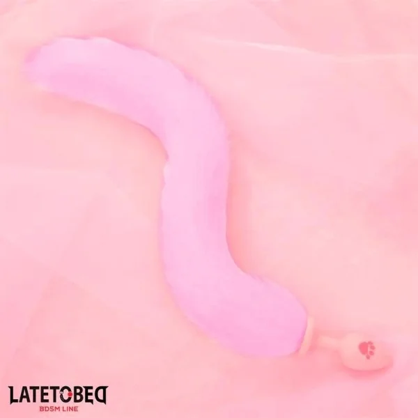 ROSA SILIKON-ANALPLUG MIT FUCHSSCHWANZ ROSA VON LATETOBED BDSM LINE