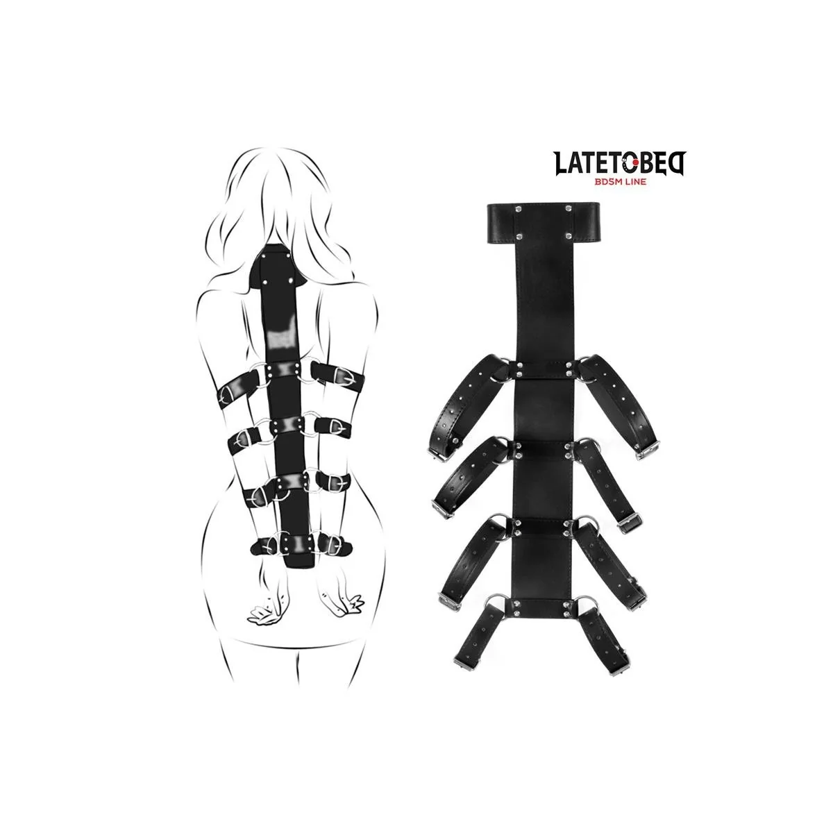 VERSTELLBARER RÜCKEN-HARNESS VON LATETOBED BDSM LINE