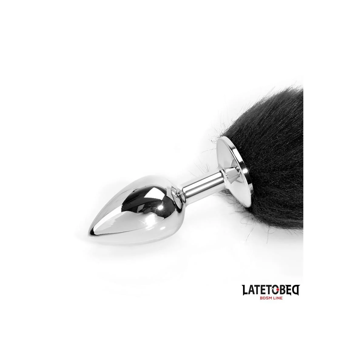 ANALPLUG MIT FUCHSSCHWANZ SCHWARZ-WEISS 40 CM VON LATETOBED BDSM LINE