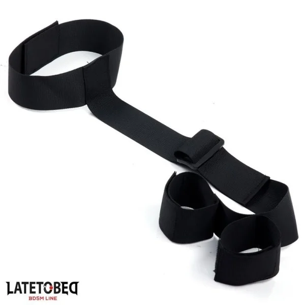 BAND-BONDAGE VON HALS BIS HANDGELENK VON LATETOBED BDSM LINE