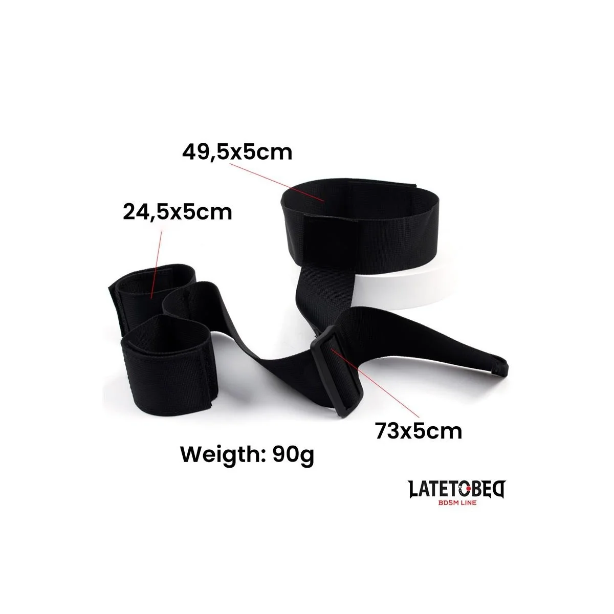 BAND-BONDAGE VON HALS BIS HANDGELENK VON LATETOBED BDSM LINE