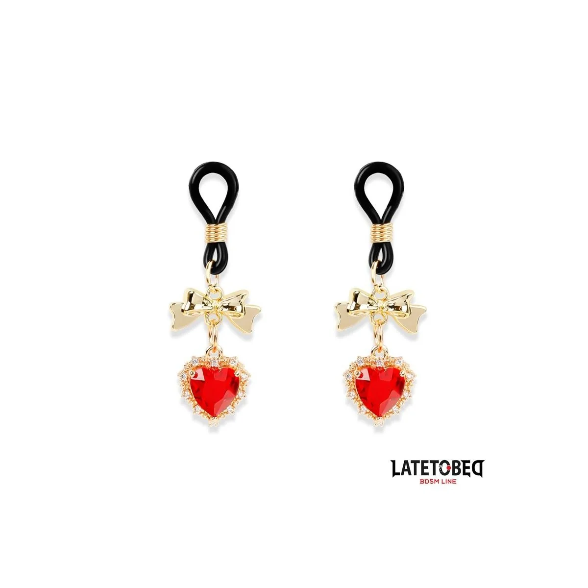 NIPPELKLEMMEN MIT EDELSTEIN-ANHÄNGER VON LATETOBED BDSM LINE