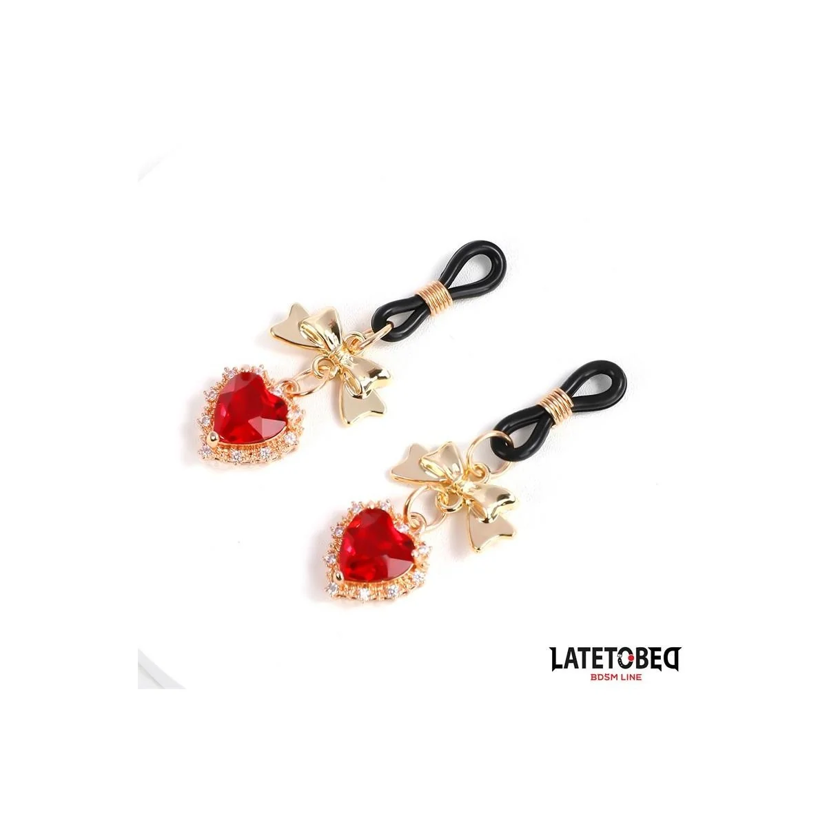 NIPPELKLEMMEN MIT EDELSTEIN-ANHÄNGER VON LATETOBED BDSM LINE