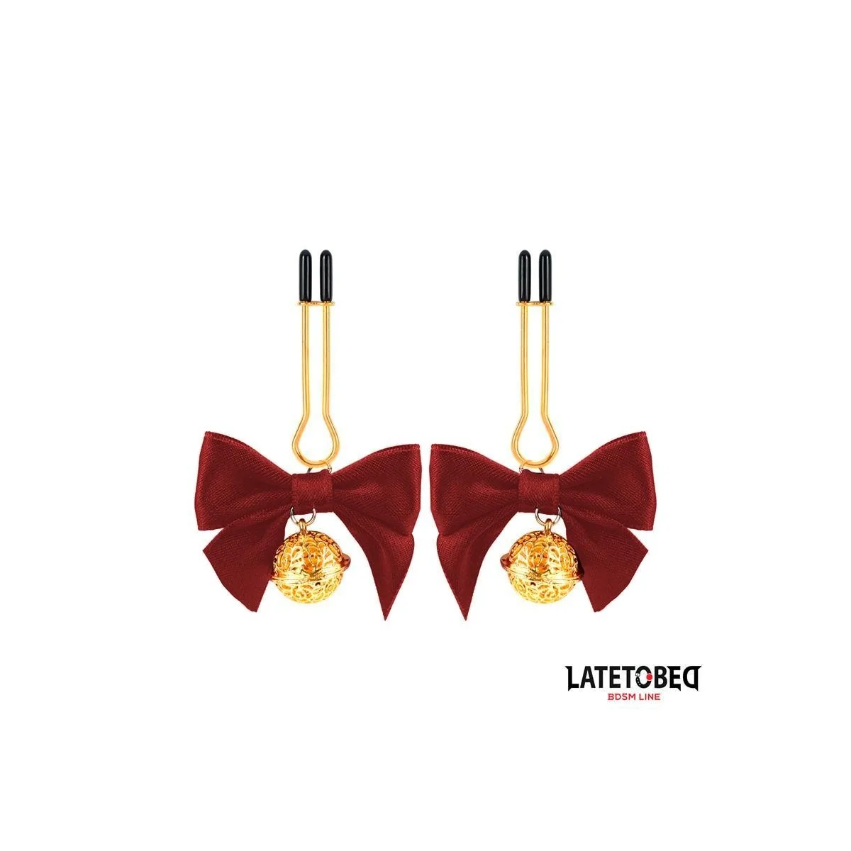 NIPPELKLEMMEN MIT ROTER SCHLEIFE VON LATETOBED BDSM LINE