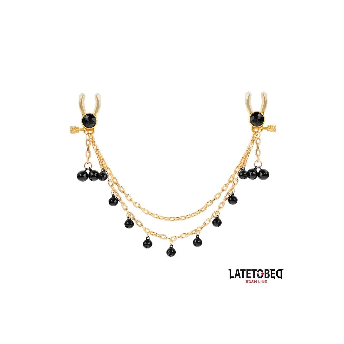 NIPPELKLEMMEN MIT KETTE UND GLOCKEN VON LATETOBED BDSM LINE