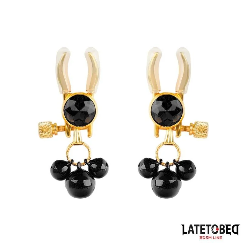 NIPPELKLEMMEN MIT GLOCKE VON LATETOBED BDSM LINE