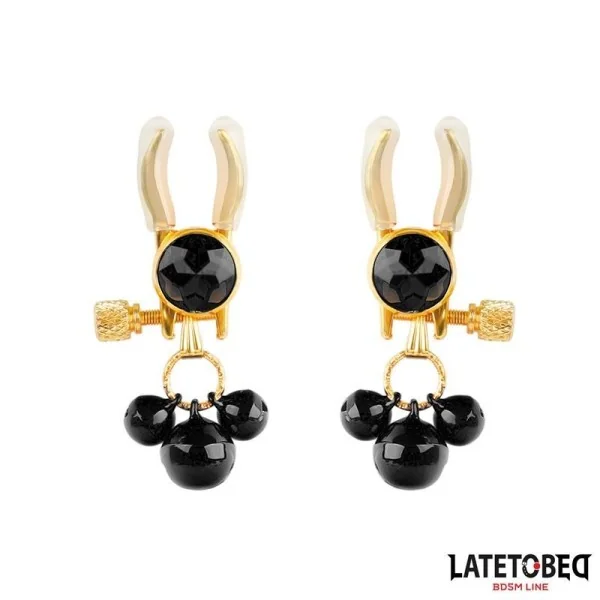 NIPPELKLEMMEN MIT GLOCKE VON LATETOBED BDSM LINE