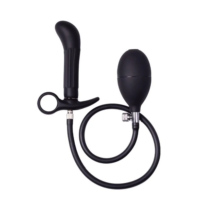 Aufblasbarer Analplug mit Pumpe schwarz von Latex Play kaufen | Fesselliebe