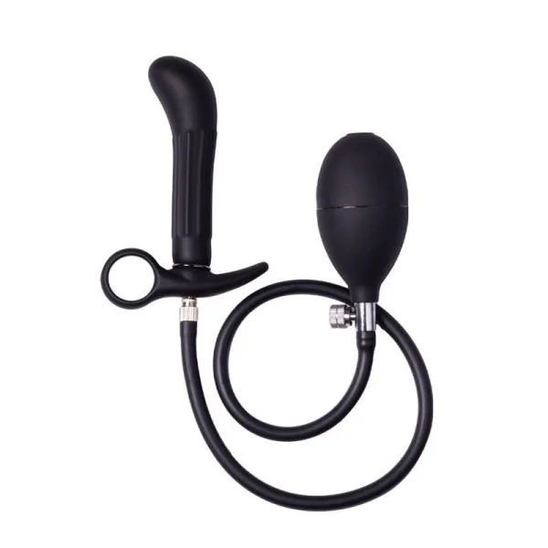 Aufblasbarer Analplug mit Pumpe schwarz von Latex Play kaufen | Fesselliebe