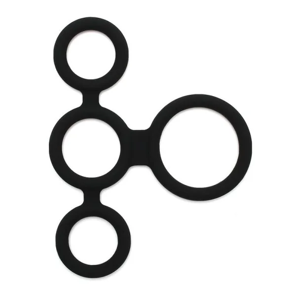 Quatro Penisring und Hodenteiler von Latex Play kaufen | Fesselliebe