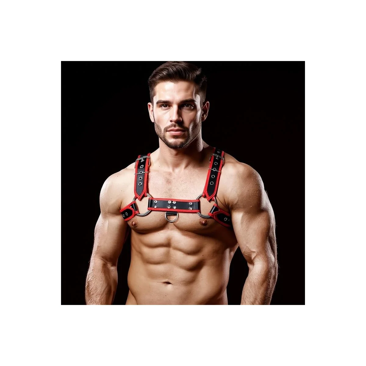 Odiseo Brust-Bondage-Harness für Männer aus veganem Leder von Intoyou Bdsm Line kaufen | Fesselliebe