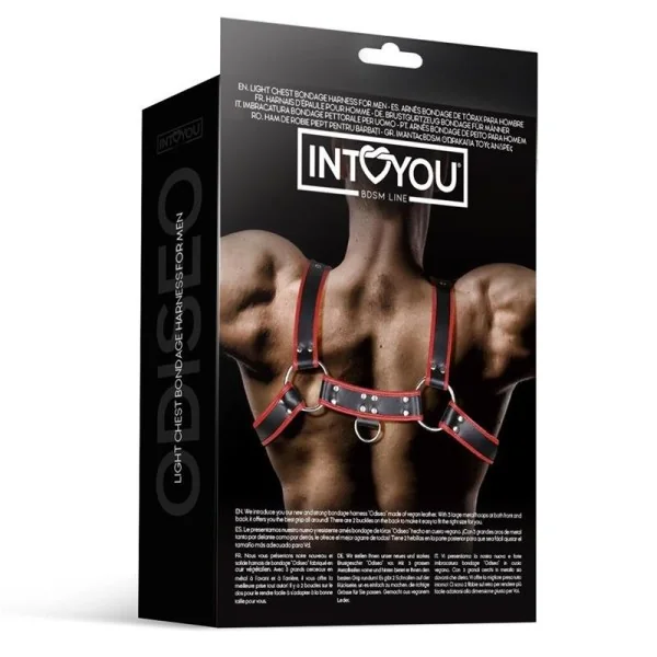 Odiseo Brust-Bondage-Harness für Männer aus veganem Leder von Intoyou Bdsm Line kaufen | Fesselliebe