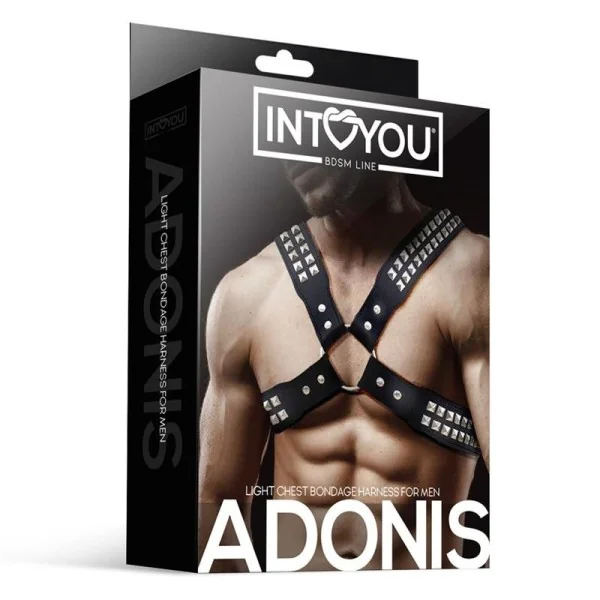 Adonis Brust-Bondage-Harness für Männer aus veganem Leder von Intoyou Bdsm Line kaufen | Fesselliebe