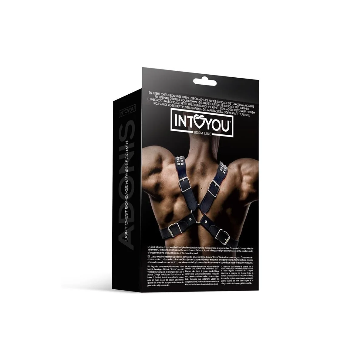 Adonis Brust-Bondage-Harness für Männer aus veganem Leder von Intoyou Bdsm Line kaufen | Fesselliebe