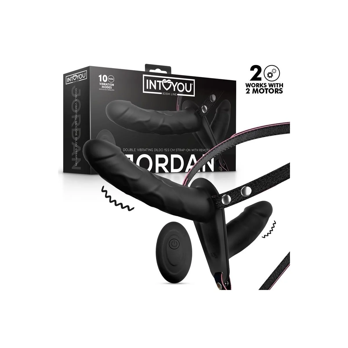 JORDAN STRAP-ON MIT DOPPELTEM VIBRATIONSDILDO UND FERNBEDIENUNG VON INTOYOU BDSM LINE