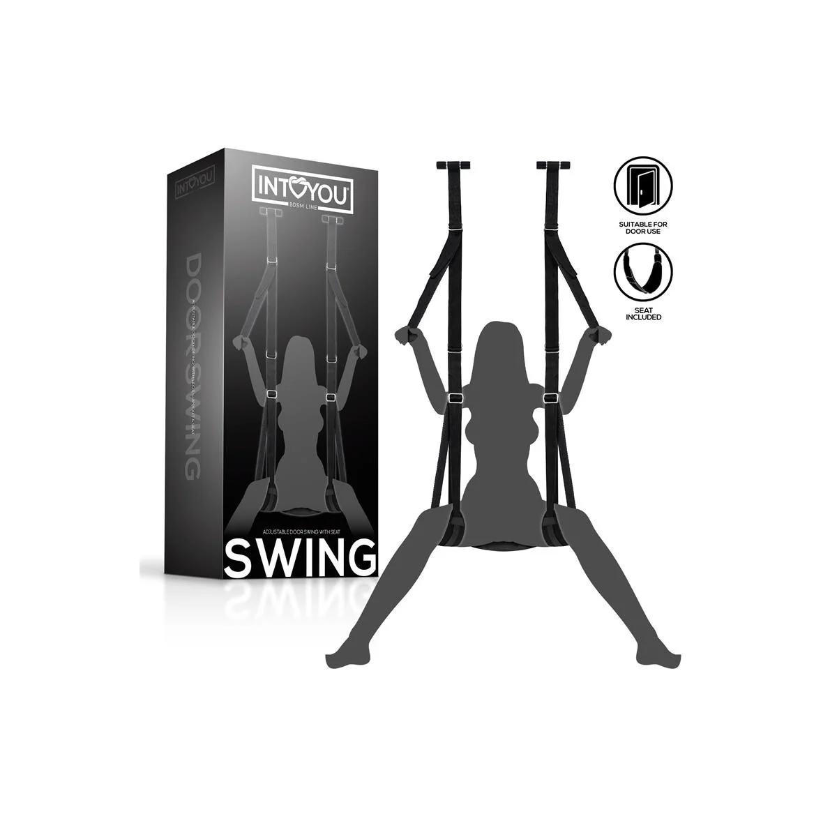 VERSTELLBARE TÜRSCHAUKEL MIT BEINSTÜTZEN UND SITZFLÄCHE VON INTOYOU BDSM LINE