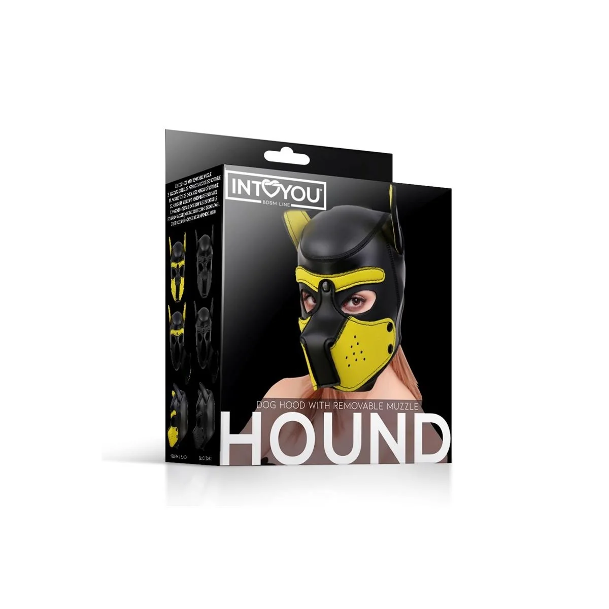 Hound Neopren Dog Hound Abnehmbarer Maulkorb Schwarz/Gelb Einheitsgröße von Intoyou Bdsm Line kaufen | Fesselliebe