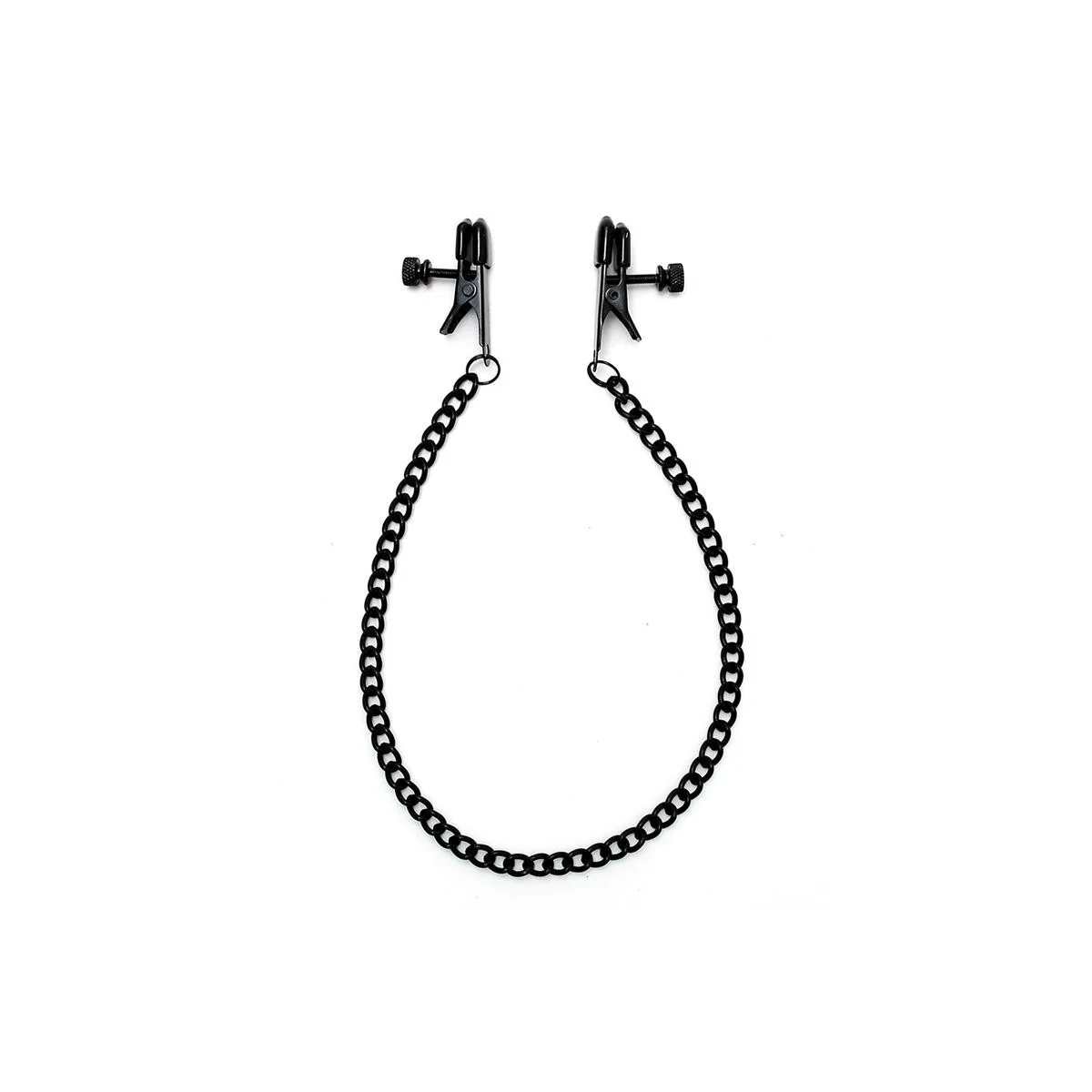 Verstellbare Nippelklemmen mit schwarzer Kette von Bondage Play kaufen | Fesselliebe