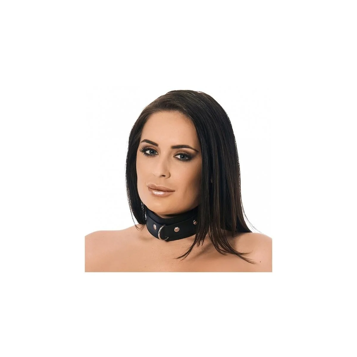 LEDERHALSBAND MIT GROSSEM METALLRING VON BONDAGE PLAY