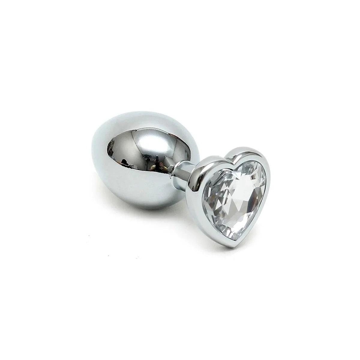Stahl Butt-Plug mit Kristallherz Transparent von Bondage Play kaufen | Fesselliebe
