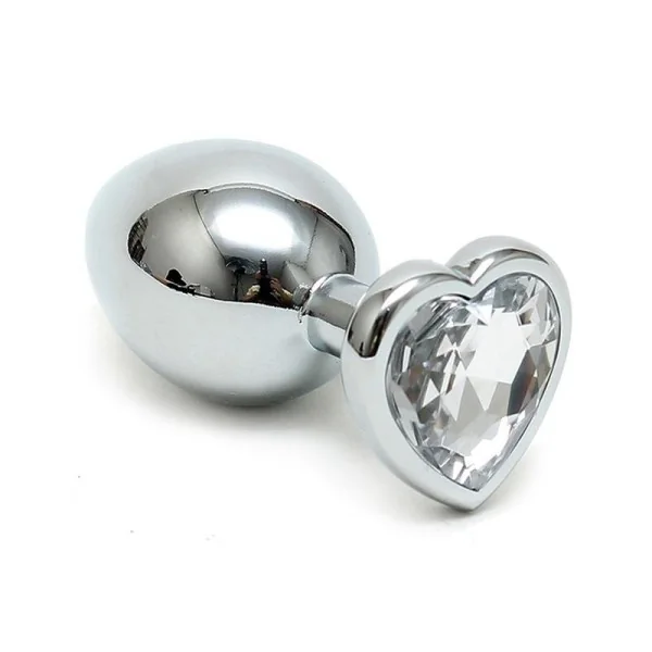 Stahl Butt-Plug mit Kristallherz Transparent von Bondage Play kaufen | Fesselliebe