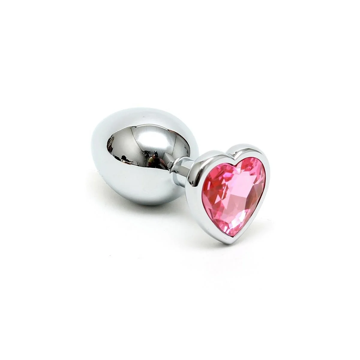 Stahl Butt-Plug mit Kristallherz Pink von Bondage Play kaufen | Fesselliebe