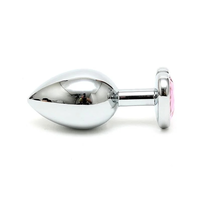 Stahl Butt-Plug mit Kristallherz Pink von Bondage Play kaufen | Fesselliebe 2