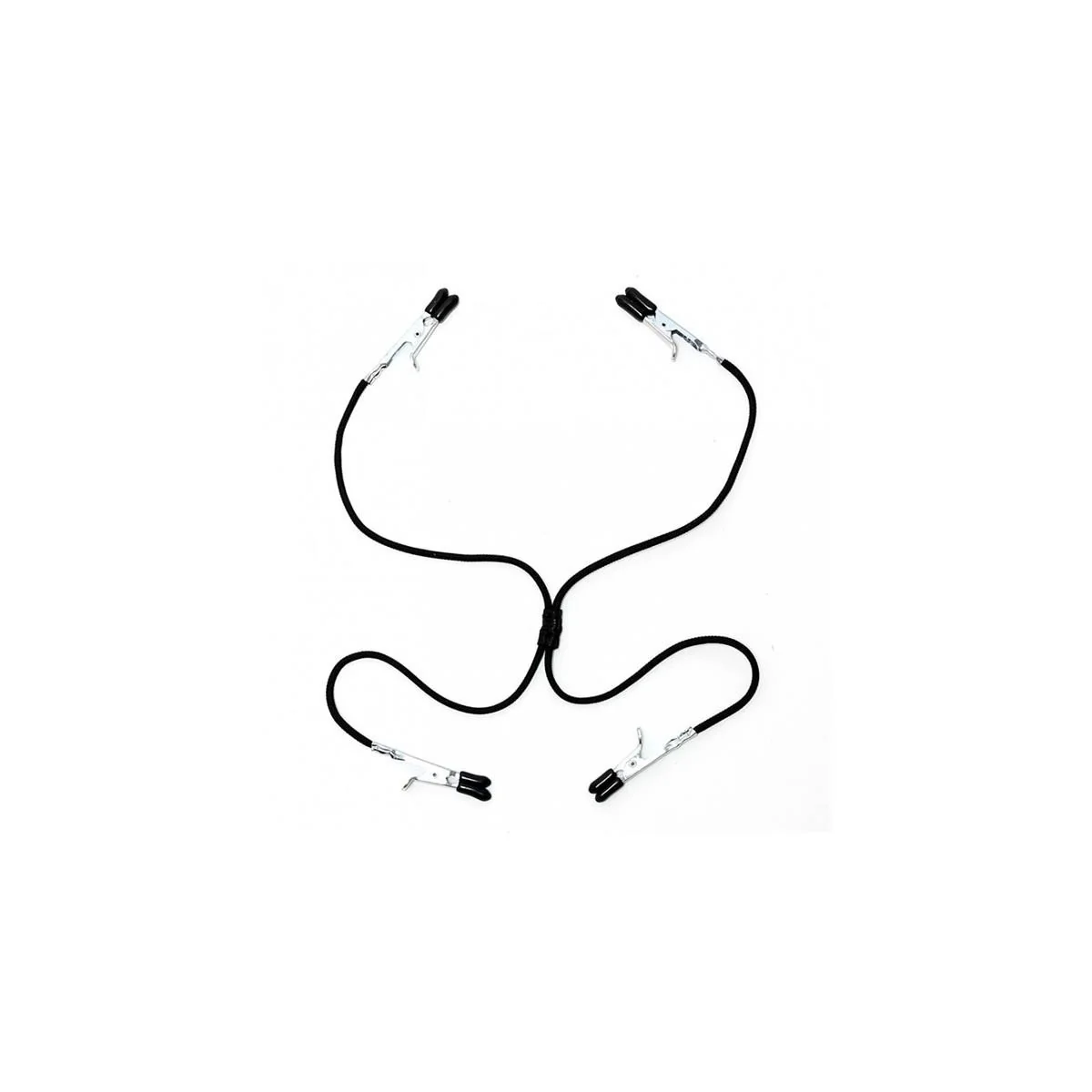 Nippel-zu-Schamlippen-Klammern, schwarz, elastisch von Bondage Play kaufen | Fesselliebe