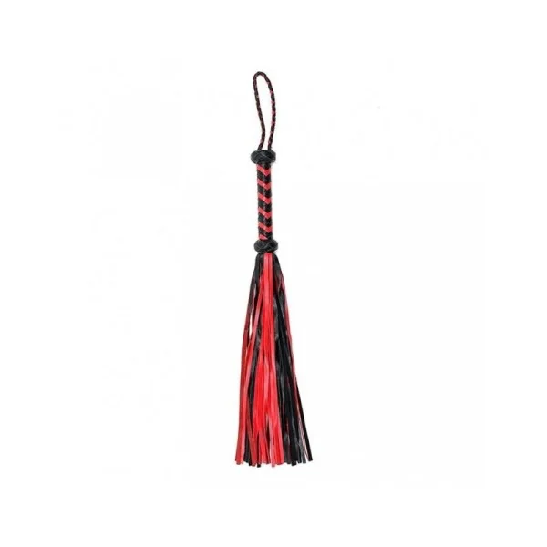 Geflochtener Leder-Flogger Schwarz-Rot von Bondage Play kaufen | Fesselliebe