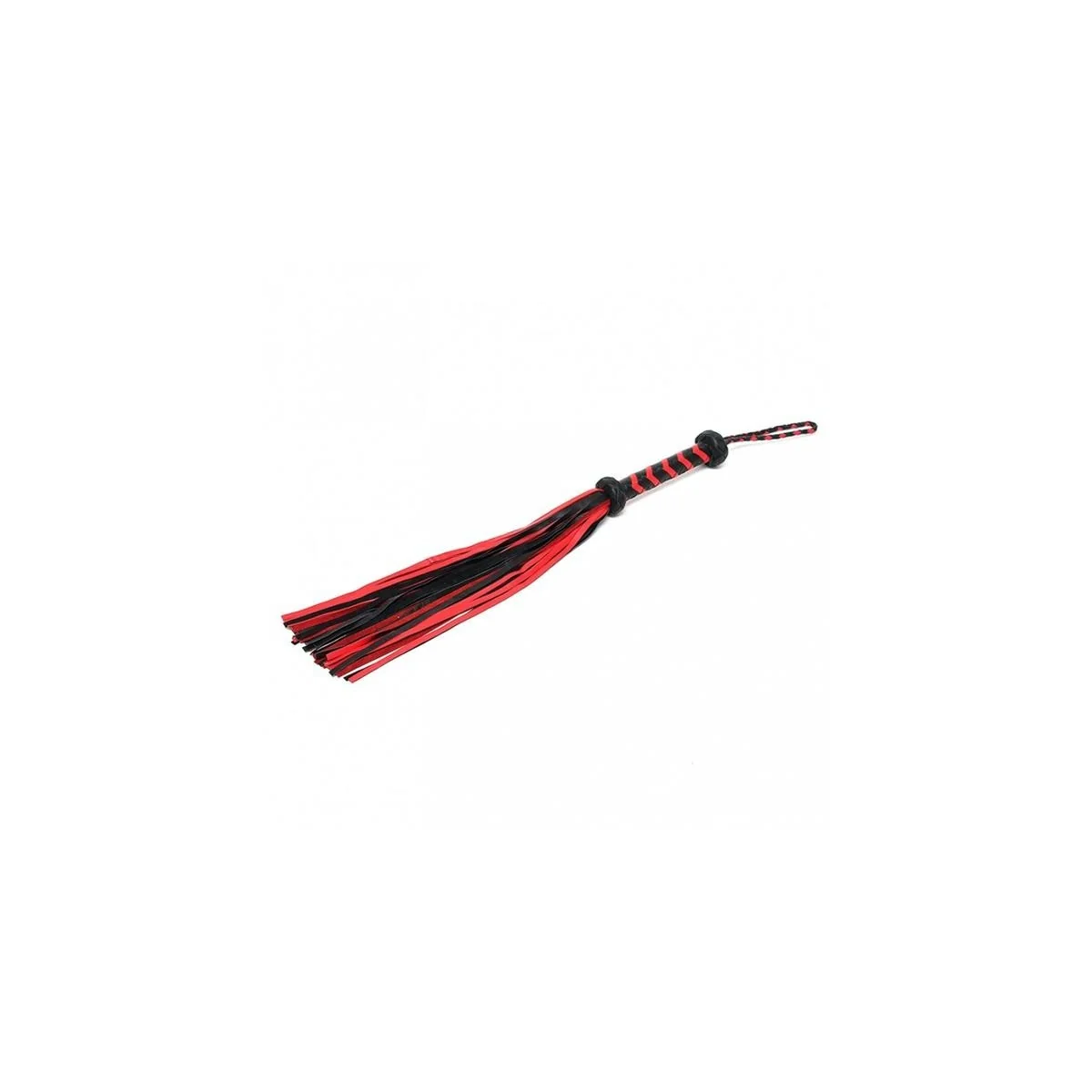 Geflochtener Leder-Flogger Schwarz-Rot von Bondage Play kaufen | Fesselliebe
