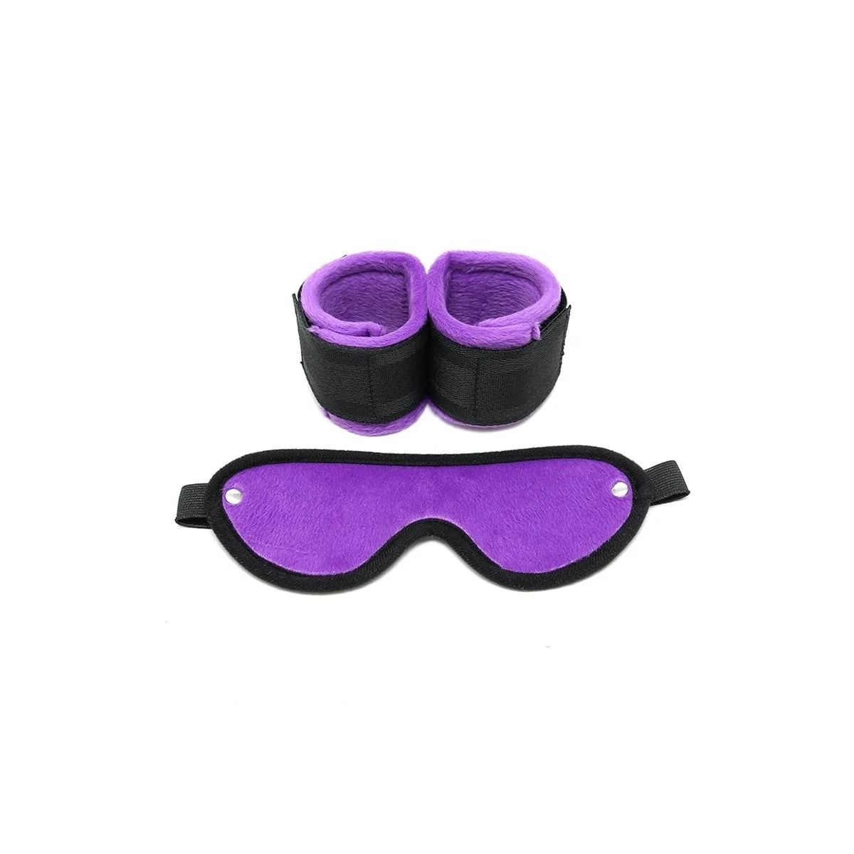 Rimba Handschellen mit Maske verstellbar Lila von Bondage Play kaufen | Fesselliebe