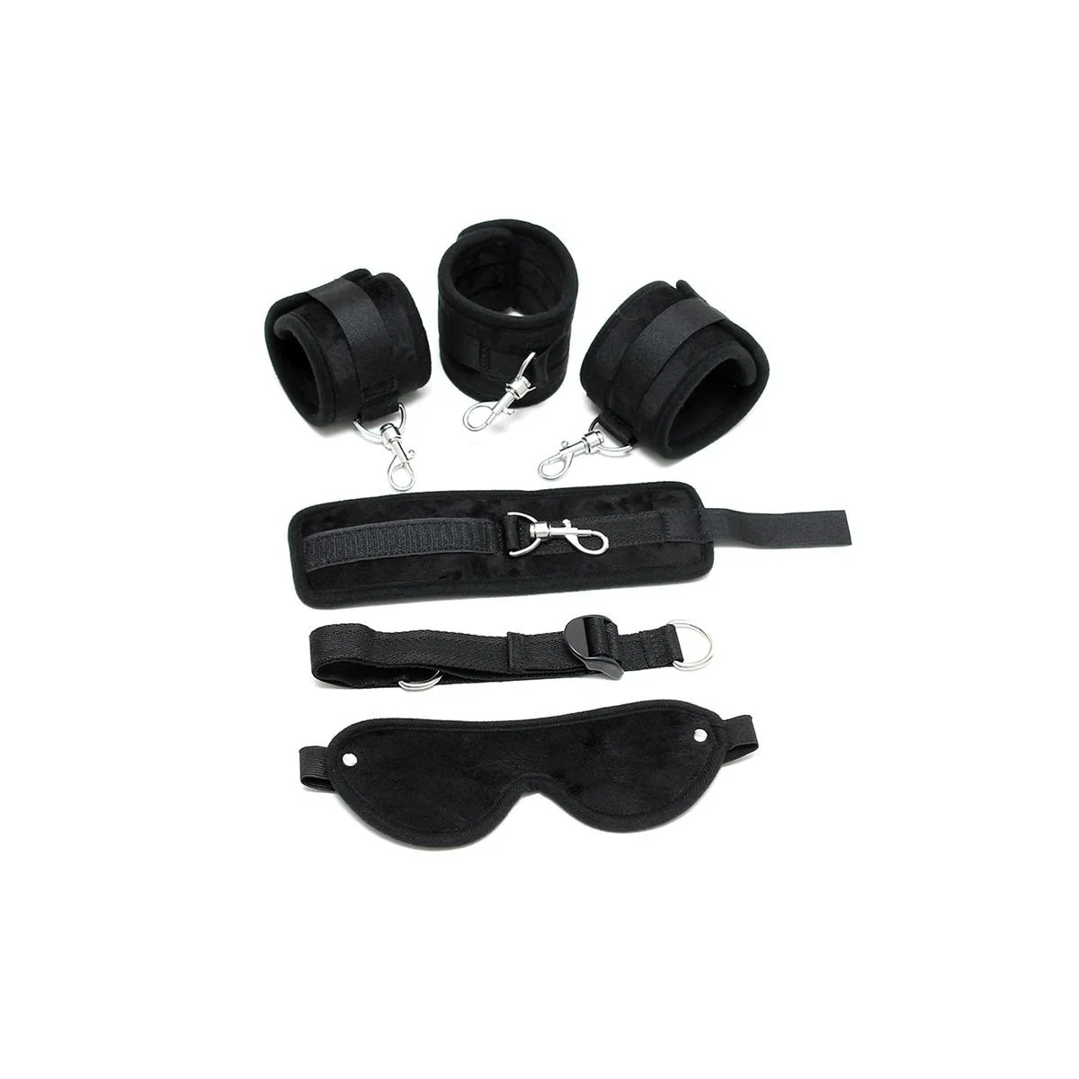 Hand-zu-Knöchel-Fesseln mit verstellbarer Maske, Schwarz von Bondage Play kaufen | Fesselliebe