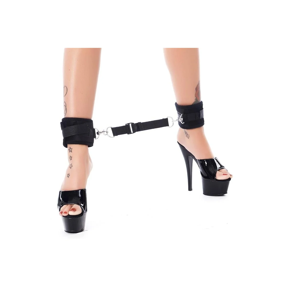 Rimba Fußfesseln mit verstellbarem Spreizgurt verstellbar schwarz von Bondage Play kaufen | Fesselliebe