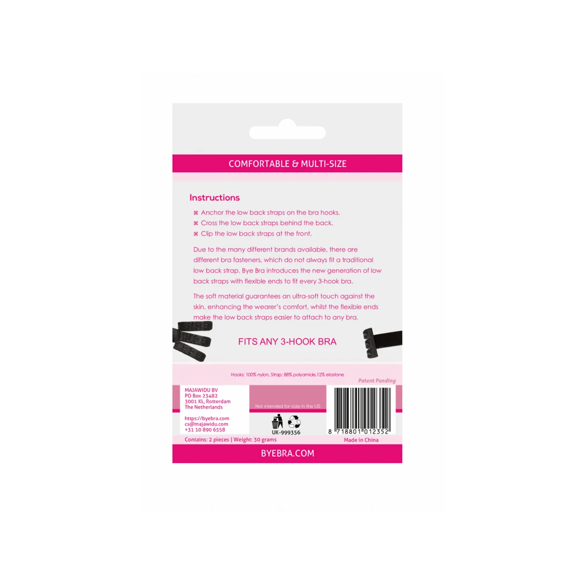 BH Adapter mit Offenem Rücken Schwarz & Weiss von Bye Bra - Accessories kaufen | Fesselliebe