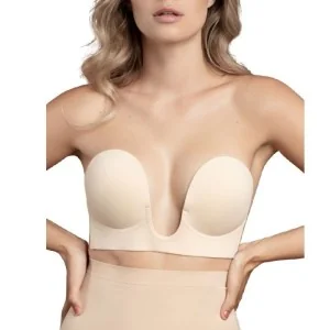 BH ohne Griffe En U Beige Cup A von Bye Bra - Bras kaufen | Fesselliebe