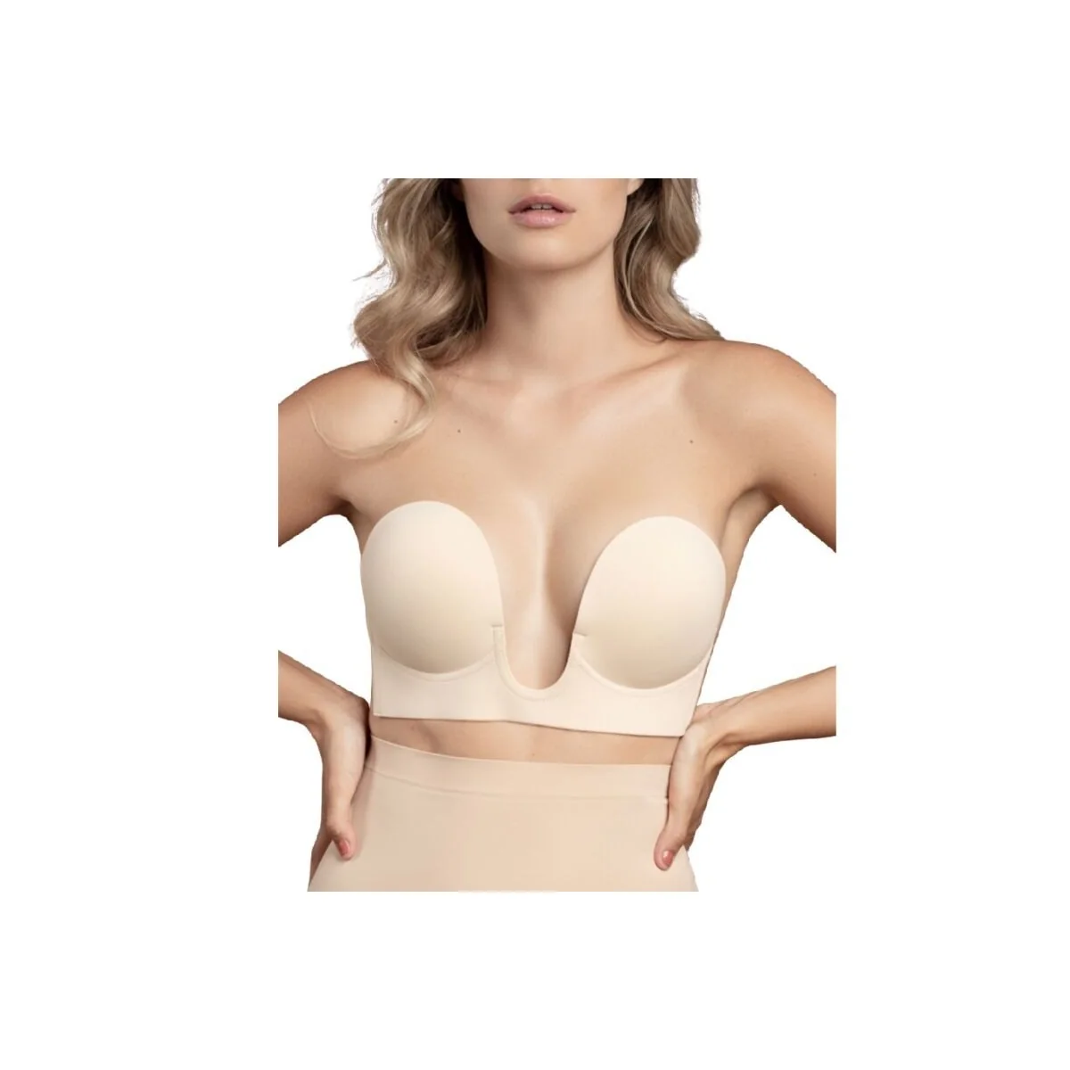 BH ohne Griffe En U Beige Cup B von Bye Bra - Bras kaufen | Fesselliebe