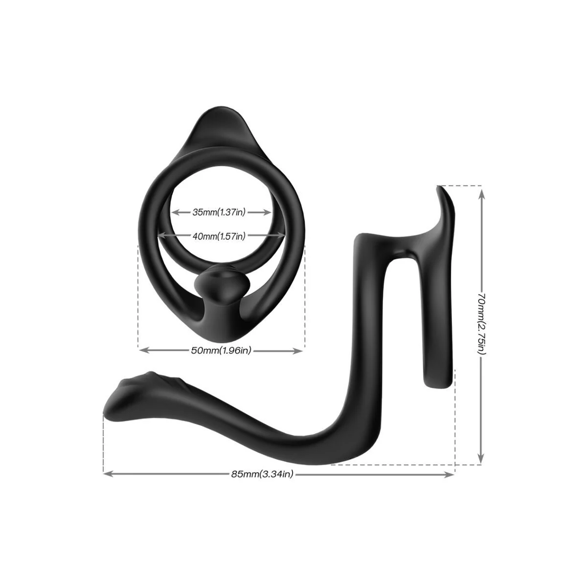 Tail Doppelter Analring Schwarz von Armony For Him kaufen | Fesselliebe