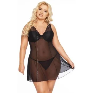 Schwarzes Chemise 1892 von Softline Pluse Size Collection kaufen | Fesselliebe