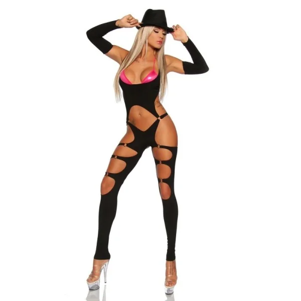 Schwarzer Gogo-Overall & Armstulpen 18031 von Saresia kaufen | Fesselliebe