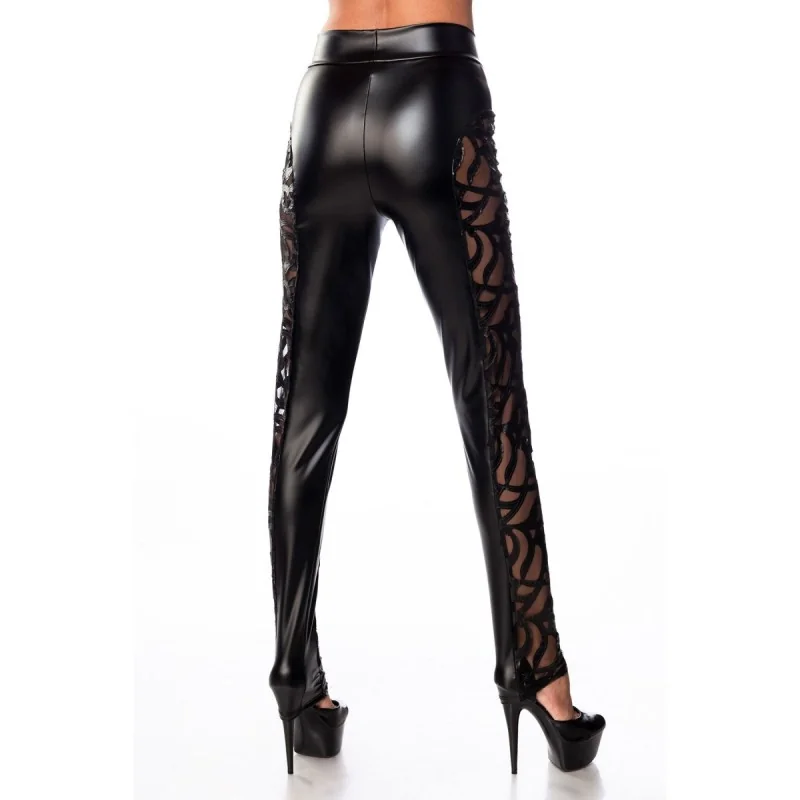 Schwarze Wetlook Leggings 18310 von Saresia kaufen | Fesselliebe 2