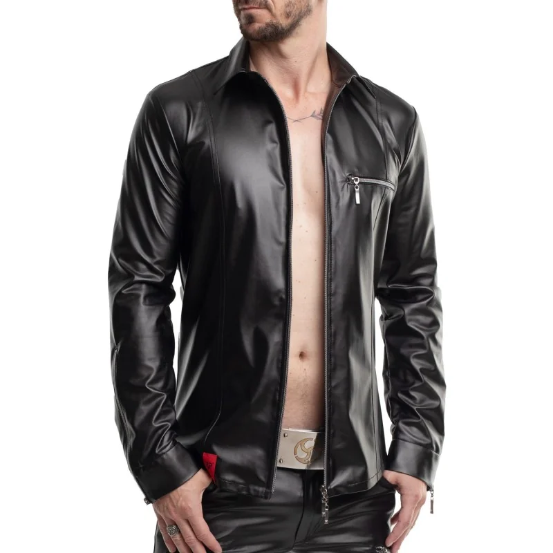 LANGARM HERREN SHIRT RMPASQUALE001 SCHWARZ VON REGNES FETISH PLANET 2